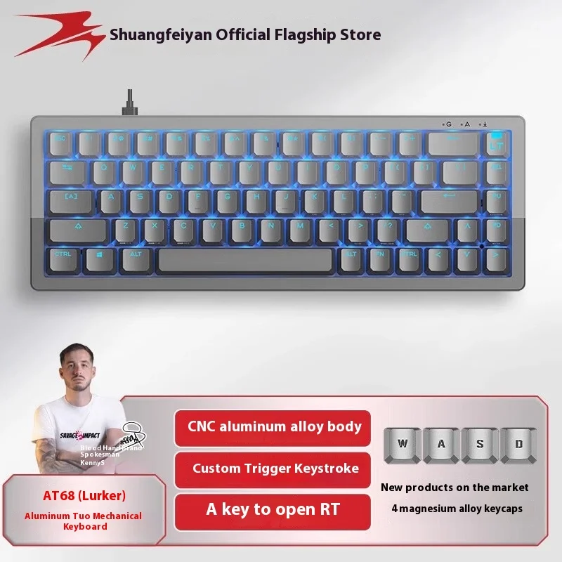 A4tech Bloody At68 Mechanical Keyboard Guardian Optical Shaft Wired Gaming Aluminium Block Full Alloy Cnc For Mini Pc Laptop Pc