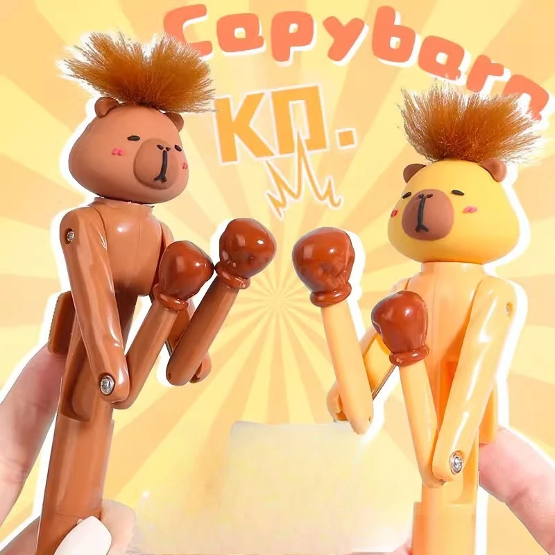 

1PCS Creative Capybara Hair Blowing Boxing Pen Interesting Funny Ball Point Pen Stationery