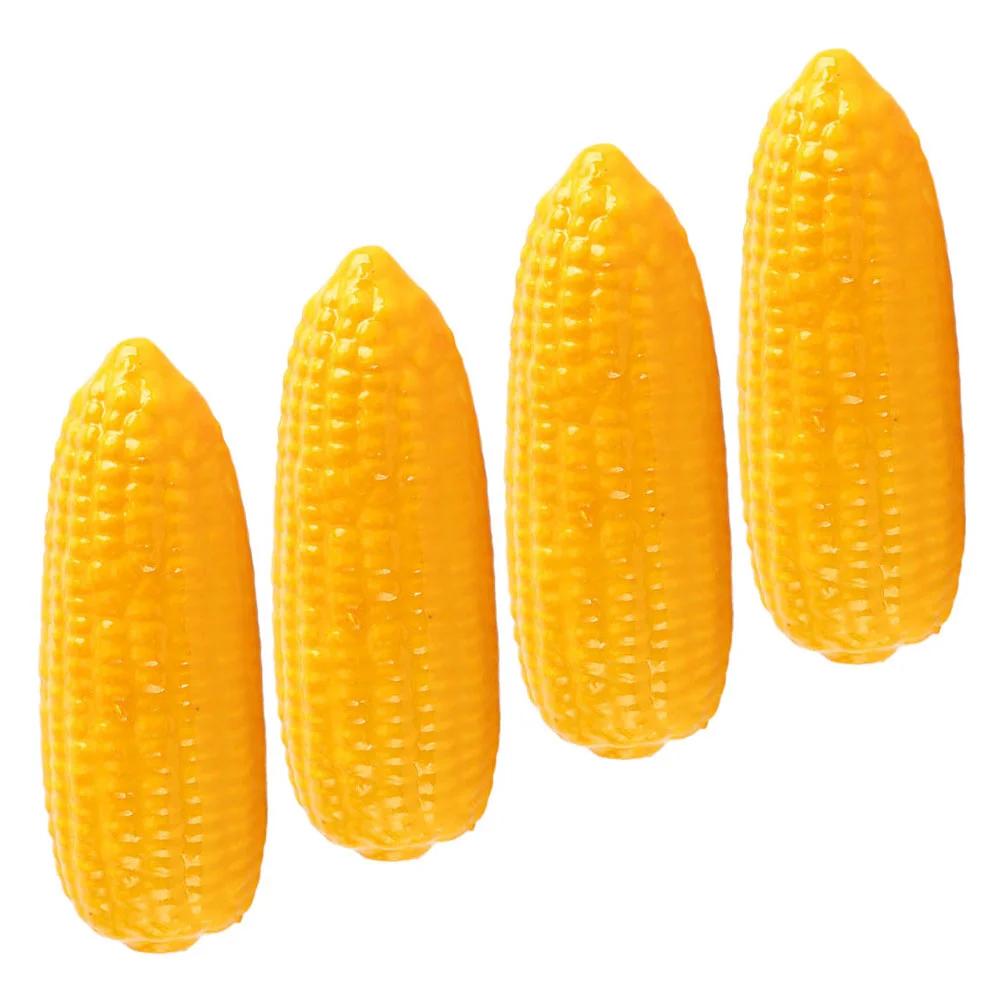 4 Pcs Simulated Vegetable Model Toy Lifelike Corn Fake on The Cob Artificial Foam Decorative Child Simulation Models