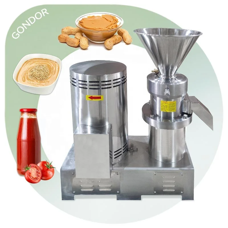

Pepper Sauce Grinder Silver Maker 50kg/H Peanut Butter Line Horizontal Colloid Mill for Tomato Emulsion