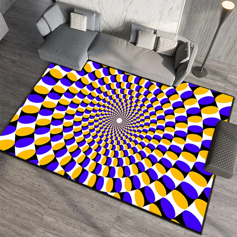 Nordic Geometric Vortex Trap Teenager Room Decoration Carpets for Living Room Bedroom Non-slip Area Rugs Home Washable Floor Mat