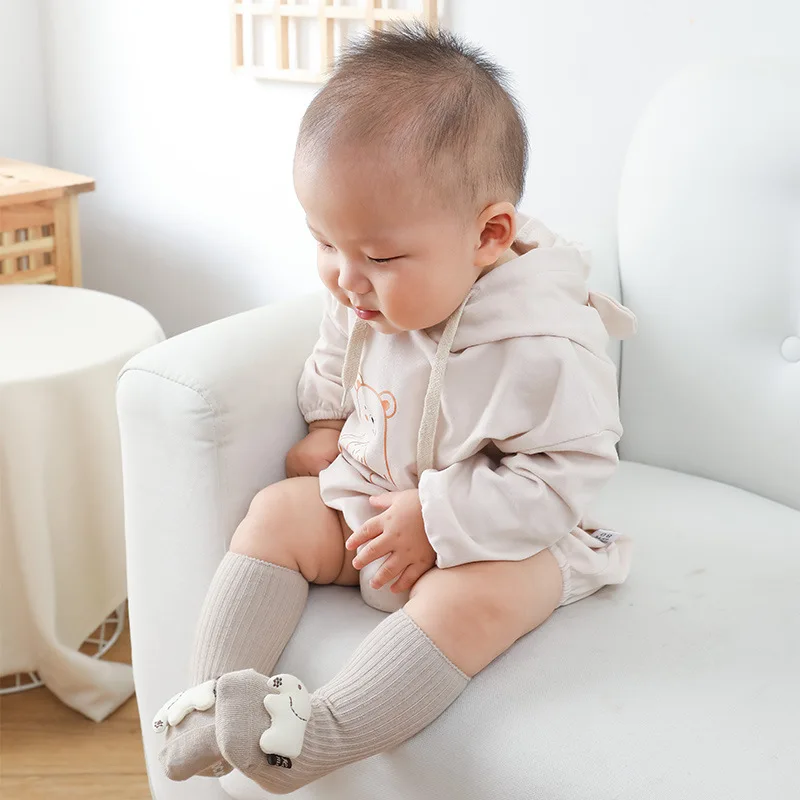 Chaussettes antidérapantes en coton doux pour bébé garçon et fille, motif Animal de dessin animé, hiver, printemps, ours, chat, éléphant