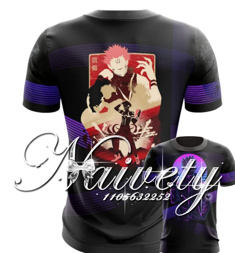 Summer New Jujutsu Kaisen Ryomen Sukuna Satoru Gojo 3D Full Print Breathable Sports T Shirt Unisex Loose Anime Short Sleeve Top