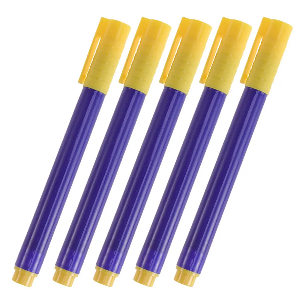 5pcs Water-Based Counterfeit Bill Marker Pen Light Real Dark Fake Currency Verification For Bank Retail Store Supermarket Money