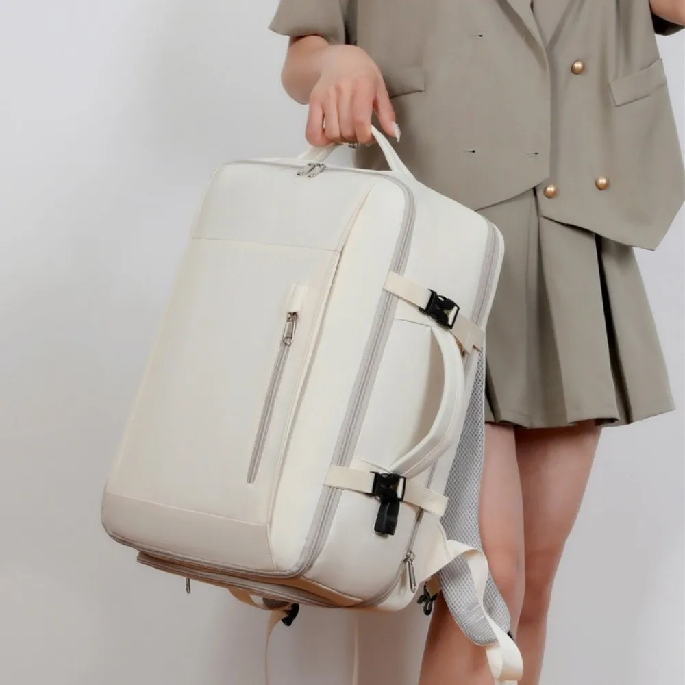 حقيبة ظهر أنيقة للسفر قابلة للتوسيع أكسفورد حقيبة كمبيوتر محمول ذات سعة كبيرة متعددة الجيوب مضادة للسرقة حقيبة كاجوال للمدرسة