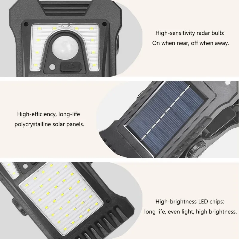 Outdoor LED Solar Clip Light Portable Waterproof Body Sensor Lamp Courtyard Garden Lamp Flashlight Home Camping Wall Lights image 3