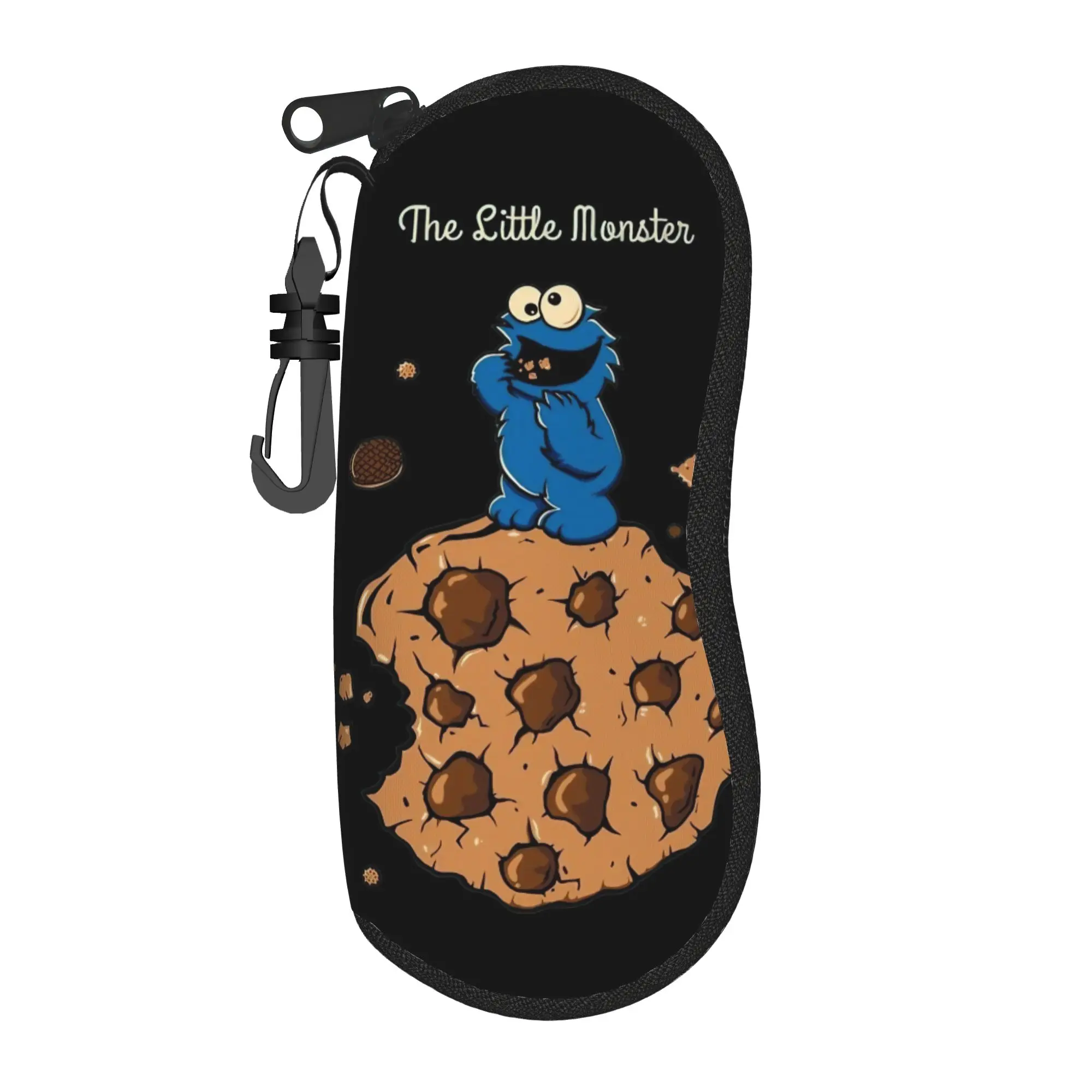 Sesamed Cartoon Glasses Case Unisex Student Zipper Cookie Monster Sunglasses Storage Box Small Eyewear Container