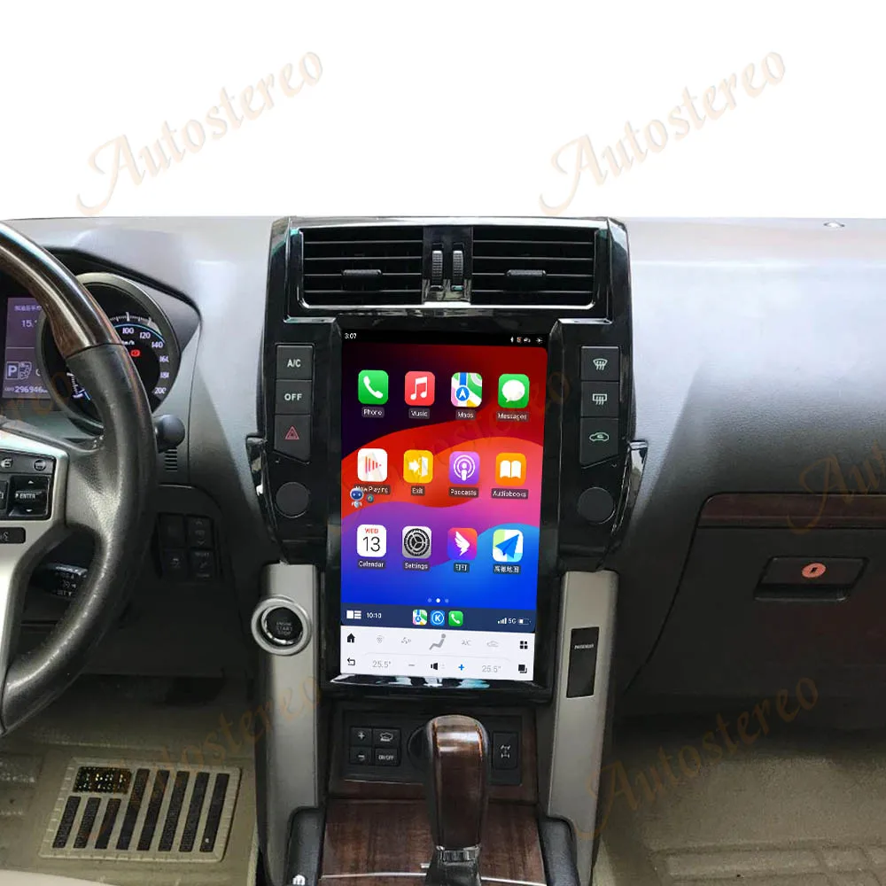 13.6 inch Carplay Snapdragon Android 13 For Toyota Prado 2010-2013 Car GPS Navigation Radio Multimedia Player Heat Unit Auto