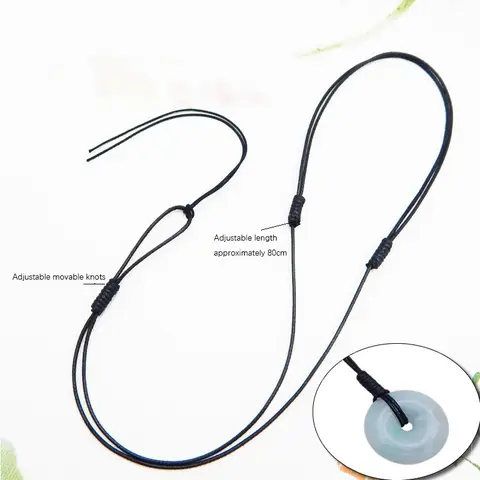 1/10pcs 1/1.5/2mm 조정 가능한 초커 목걸이 쥬얼리 만들기 용품에 대한 정품 블랙 왁스 가죽 매듭 슬라이딩 코드 도매
