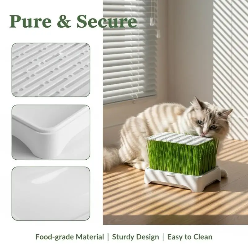 [G] Pet Cat Grass Planting Basin Soilless Culture Wheat Seedling Pot Kitten Grass Hydroponic Device Horticultural Planting Pot