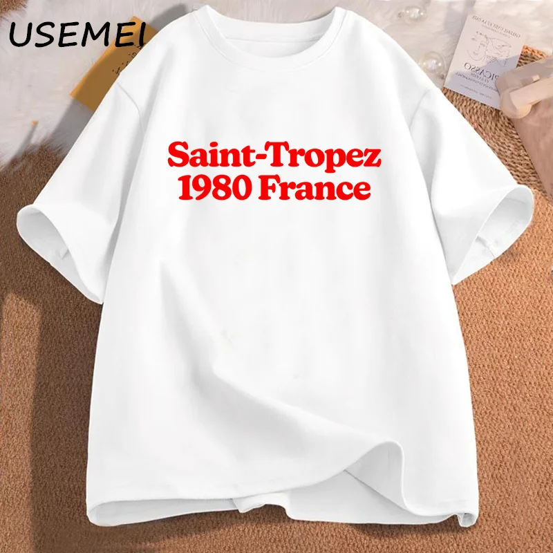 Saint Tropez T Shirt for Men Women Tshirt Short Sleeve Tee Women's Clothing Tops T-shirts Streetwear Top Women Cotton Streetwear