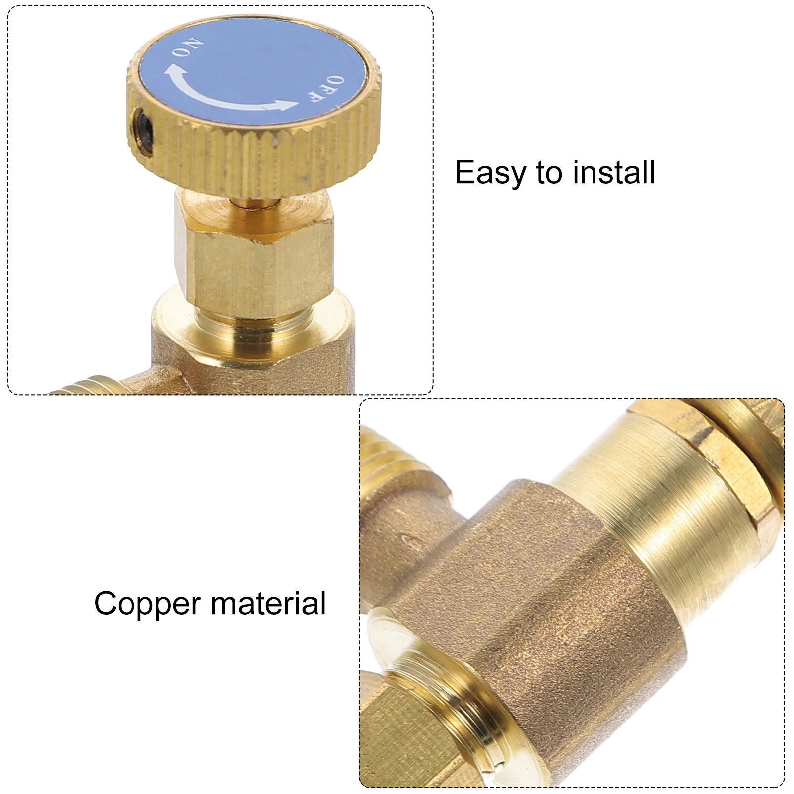 

1Pcs Air Conditioner Safety Valve Copper Material Refrigerant Recharge Fluoride Valve for Car and Industrial Use