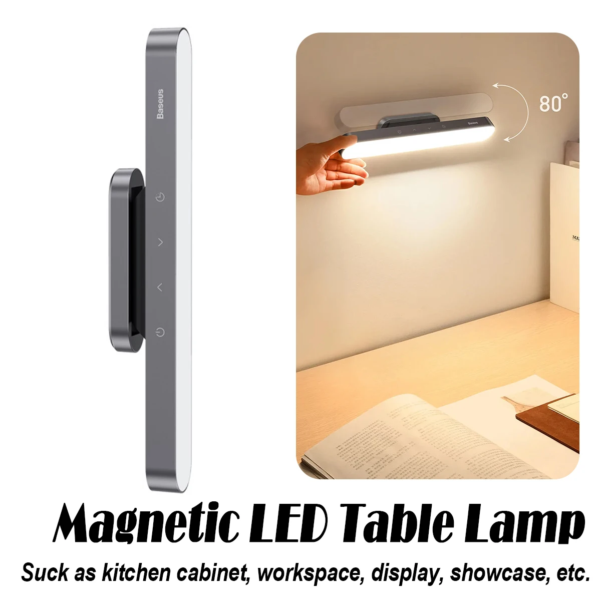 

Магнитная столовая лампа Весящая светодиодная сенсорная лампа Весящая-свет Безступенчатое затемнение Офисная столовая лампа Регулируемая трехуровневая перезарядная