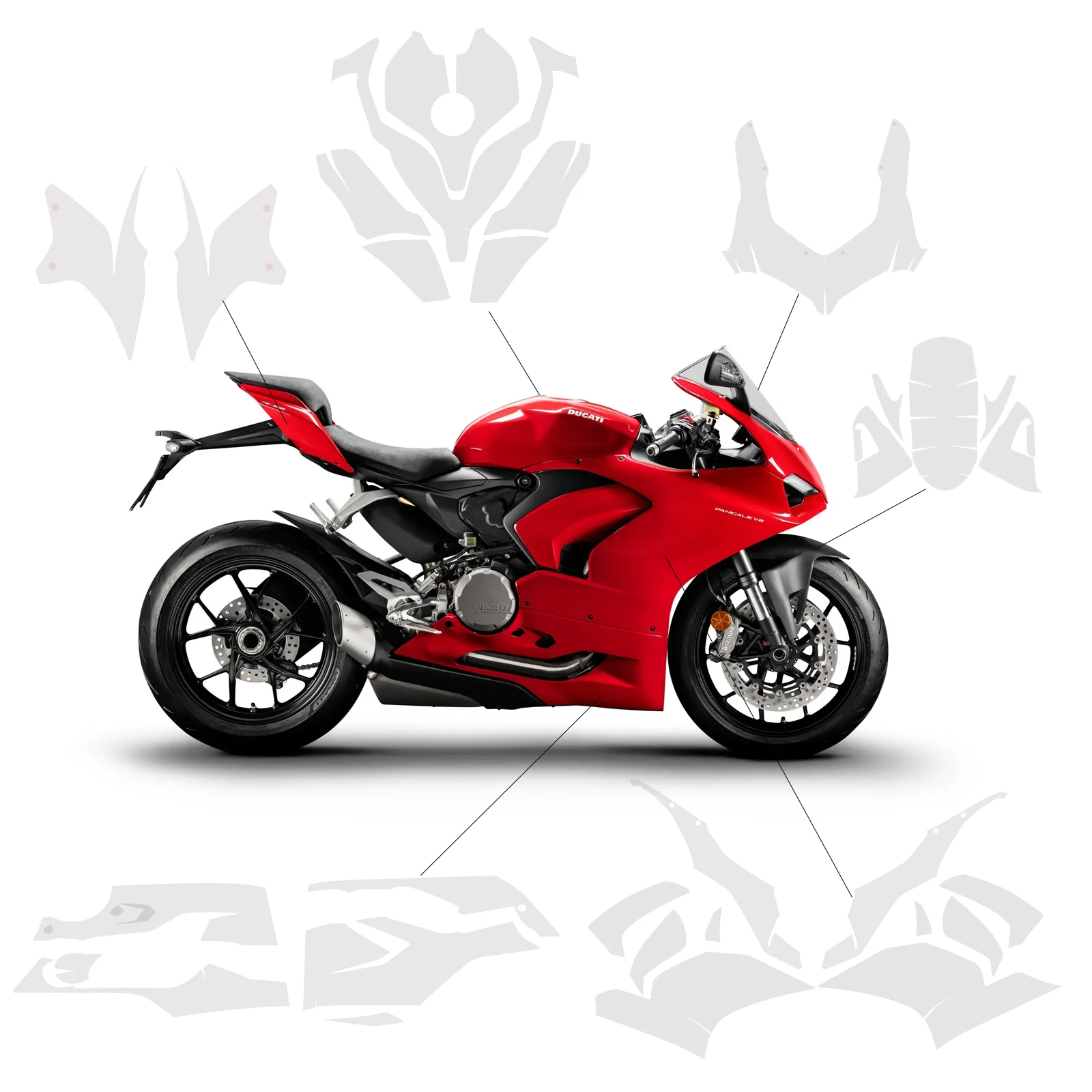 Verf Bescherming Voor Ducati Panigale V2 Ppf Bescherming Kuip Tpu Panigale V2 Complete Verf Film Tank Beschermende 2020-2024