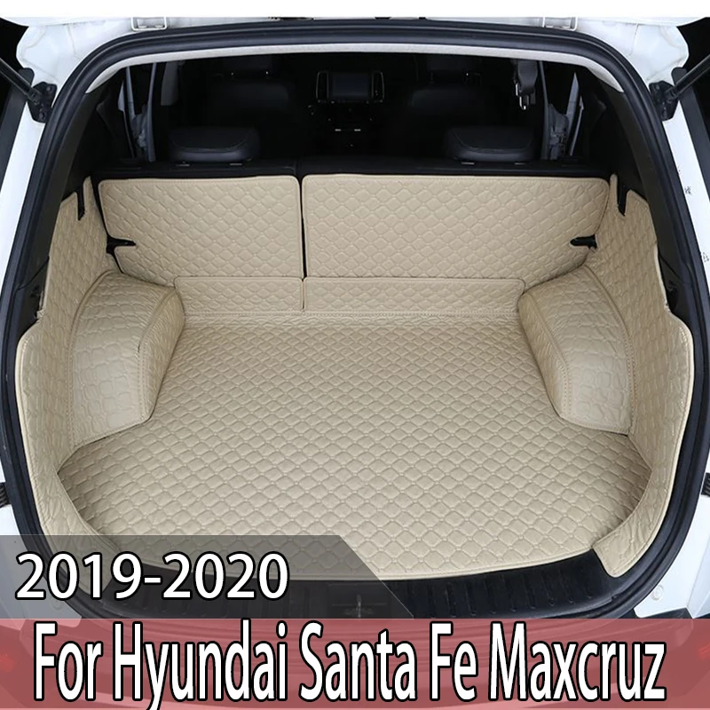 High quality The Trunk Cargo Leather Liner Car Trunk Mat Cargo Compartment Carpet Mud For Hyundai Santa Fe Maxcruz 5 seats 2019