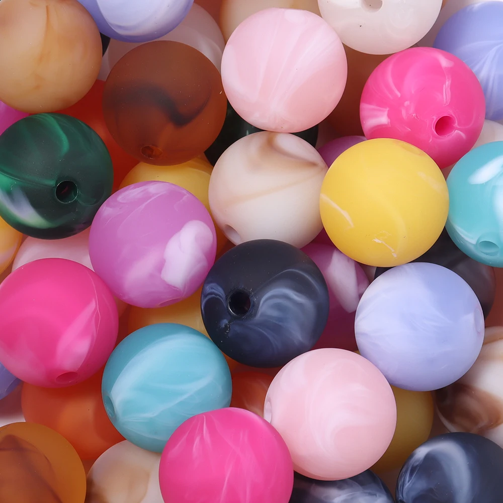 5pcs/lot 20mm Two-Tone Swirl Matte Acrylic Ball Beads Round Loose Spacer Bead For DIY Bracelet Necklace Jewelry Making