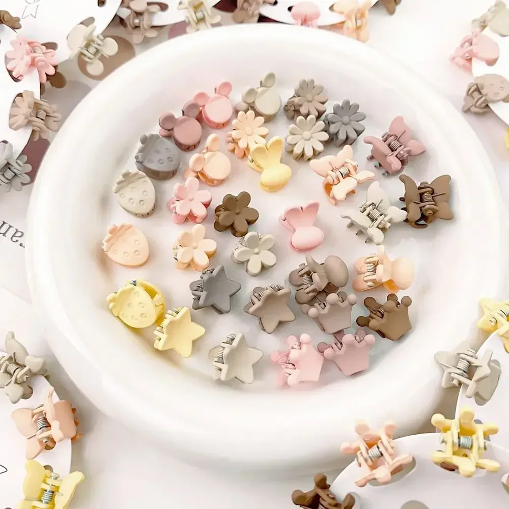 10pcs/set Mini Hair Claw Clip Barrettes Flower Mini Hair Claw Ornaments Frosting Star Crab Clip Girl Hair Accessories