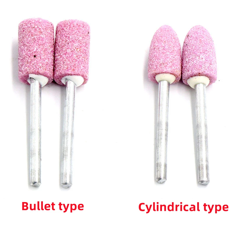 Maosu 50/100pcs/set Flint Abrasive Tool Cylindrical/Bullet Type Mini Drill Rotating Tool Ceramic Polishing Grinding Head