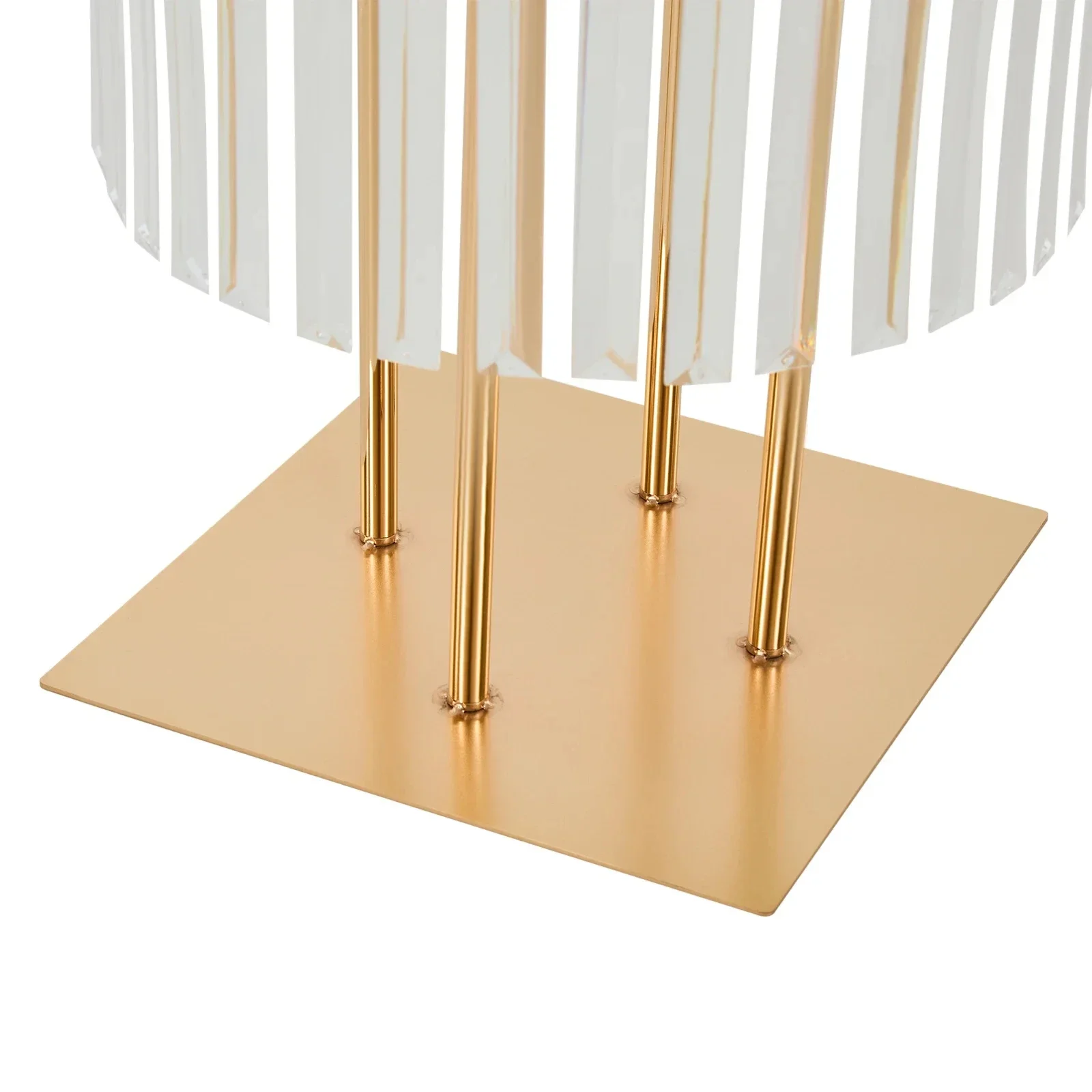 Luxuriöse 1,1 m hohe goldene Kristall-Hochzeitsdekorationen, mehrstöckiger Kuchenständer, Desserttischdekorationen, Blumenständer für Party-Events – Detail 7