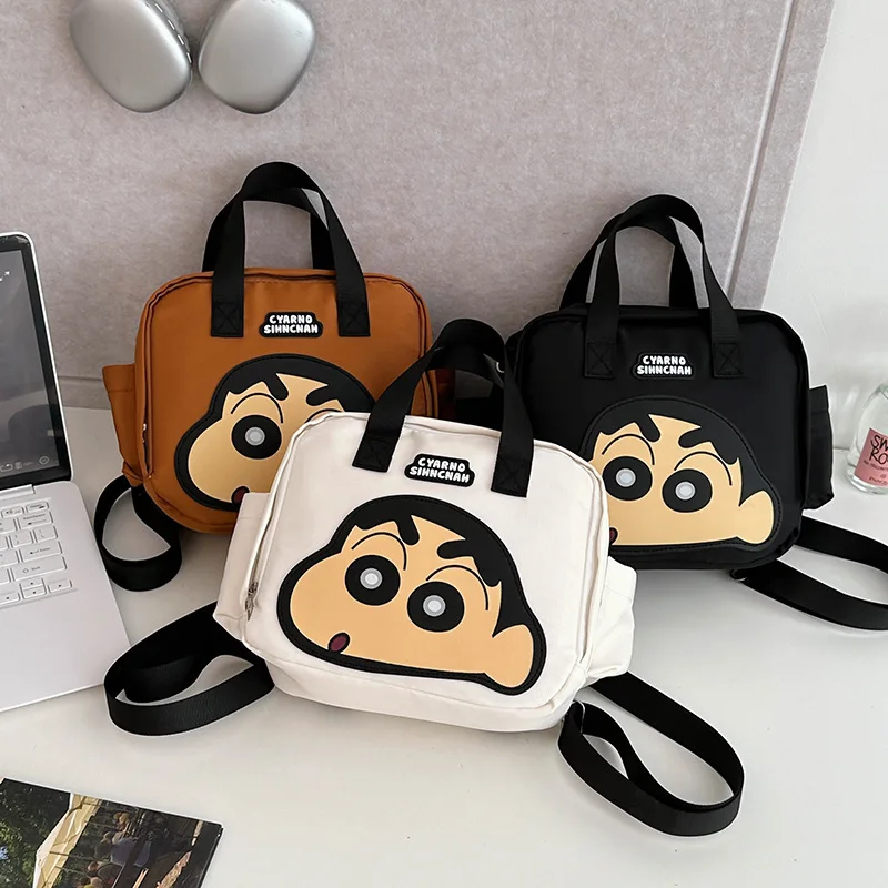 Crayon Shin-Chan Shoulder Bag Large Capacity Canvas Bag Casual Crossbody Bag Portable for Travel Backpack Holiday Gift Toys