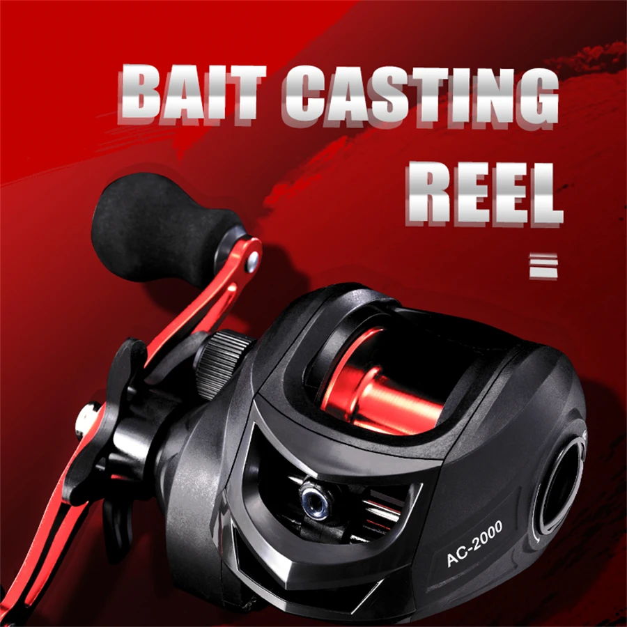 بكرة صيد Rooblinos AC Baitcasting ، ملحقات 8 Max Drag ، عجلة صب طويلة