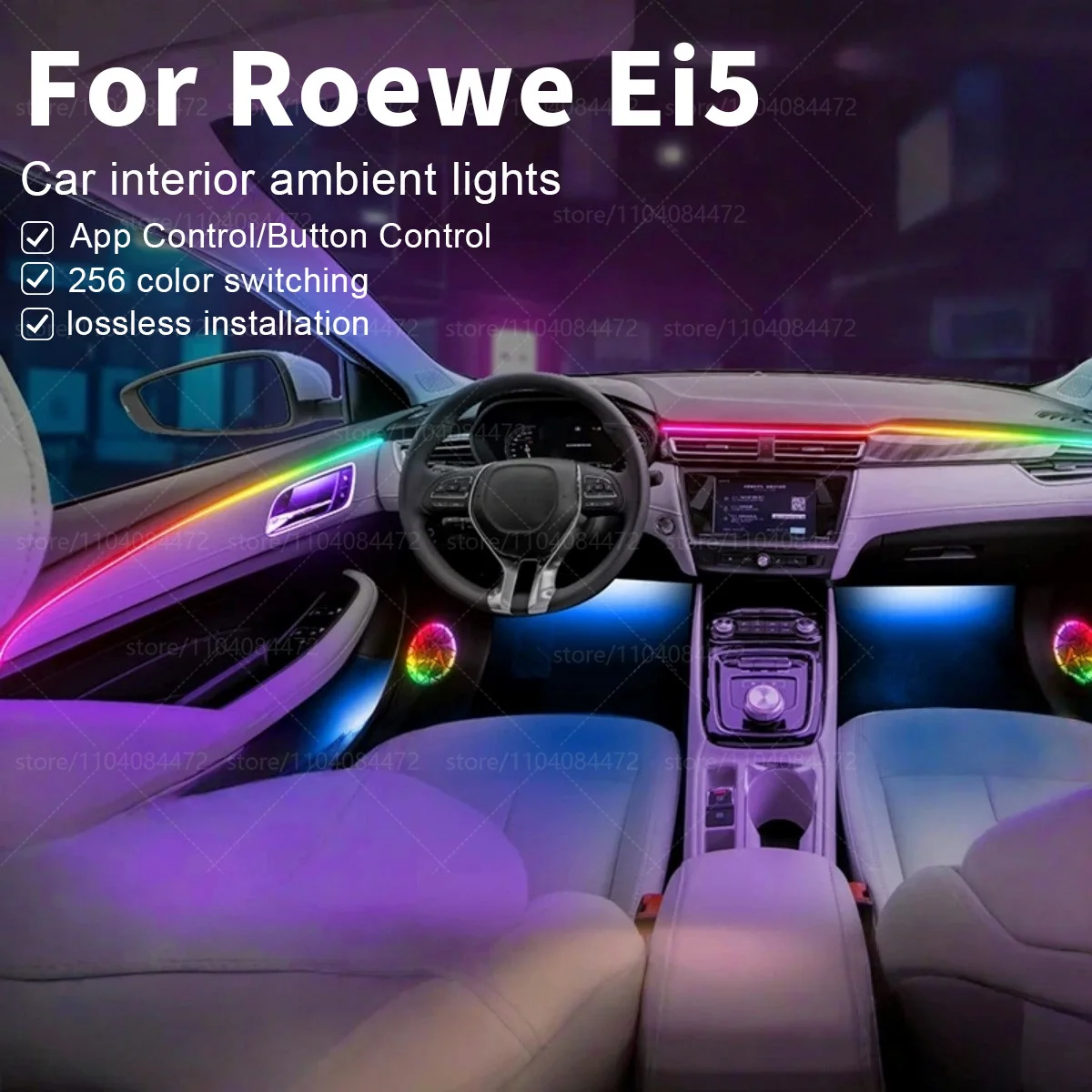 

Для Roewe Ei5 ER12 22in1 RGB интерьер автомобиля акриловые автомобильные окружающие освещение RGB скрытая акриловая полоса украшения атмосферные аксессуары