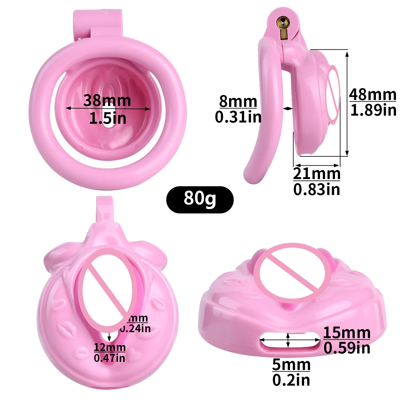 4 Colors Sissy Pussy Chastity Cage Small Male Labia Cock Cage With 4 Size Penis Rings,Chastity Belt,BDSM Sexy Toys For Men Gay