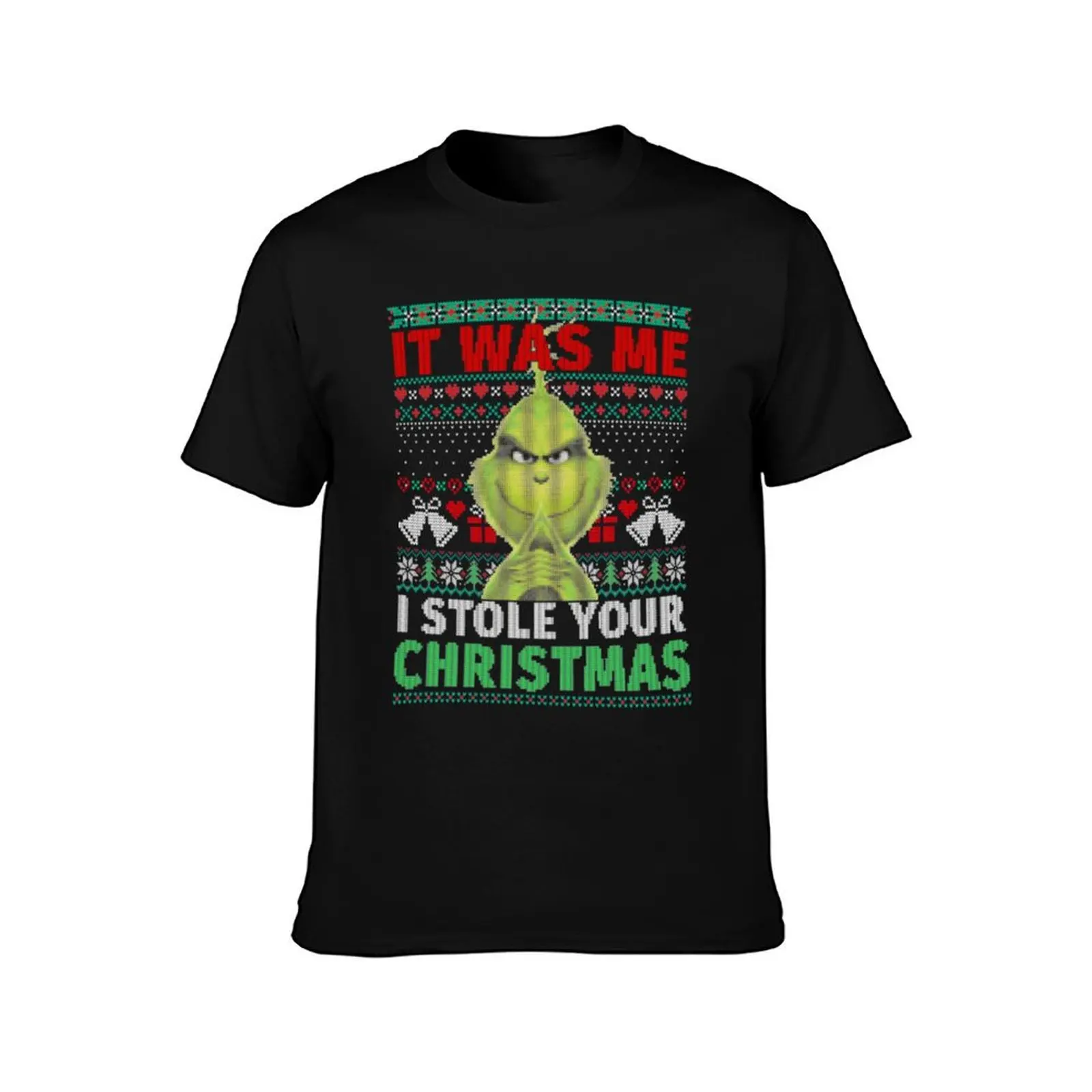 Funny Classic Smirk Green Ugly Christmas Pixel Art T-Shirt luxury clothing labubu sports fans summer top workout shirts for men