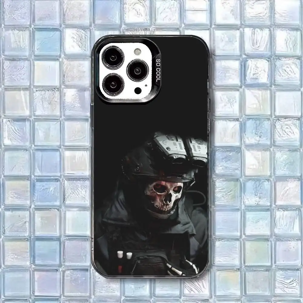 COD Call Of Duty Ghosts Phone Case For iPhone17,16,15,14,13,12,11 Plus,Pro Max White Matte Shockproof Cover