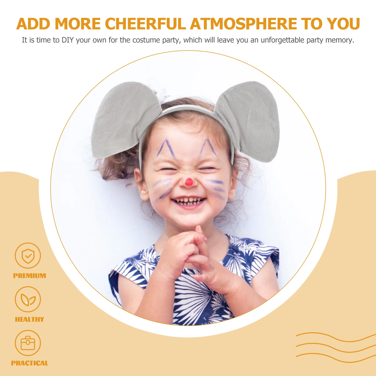 

Elephant Headband Set Animal Ear Hairband Kids Accessories Tail Durable Premium Material Novel Design Party Decor Carnival Prop