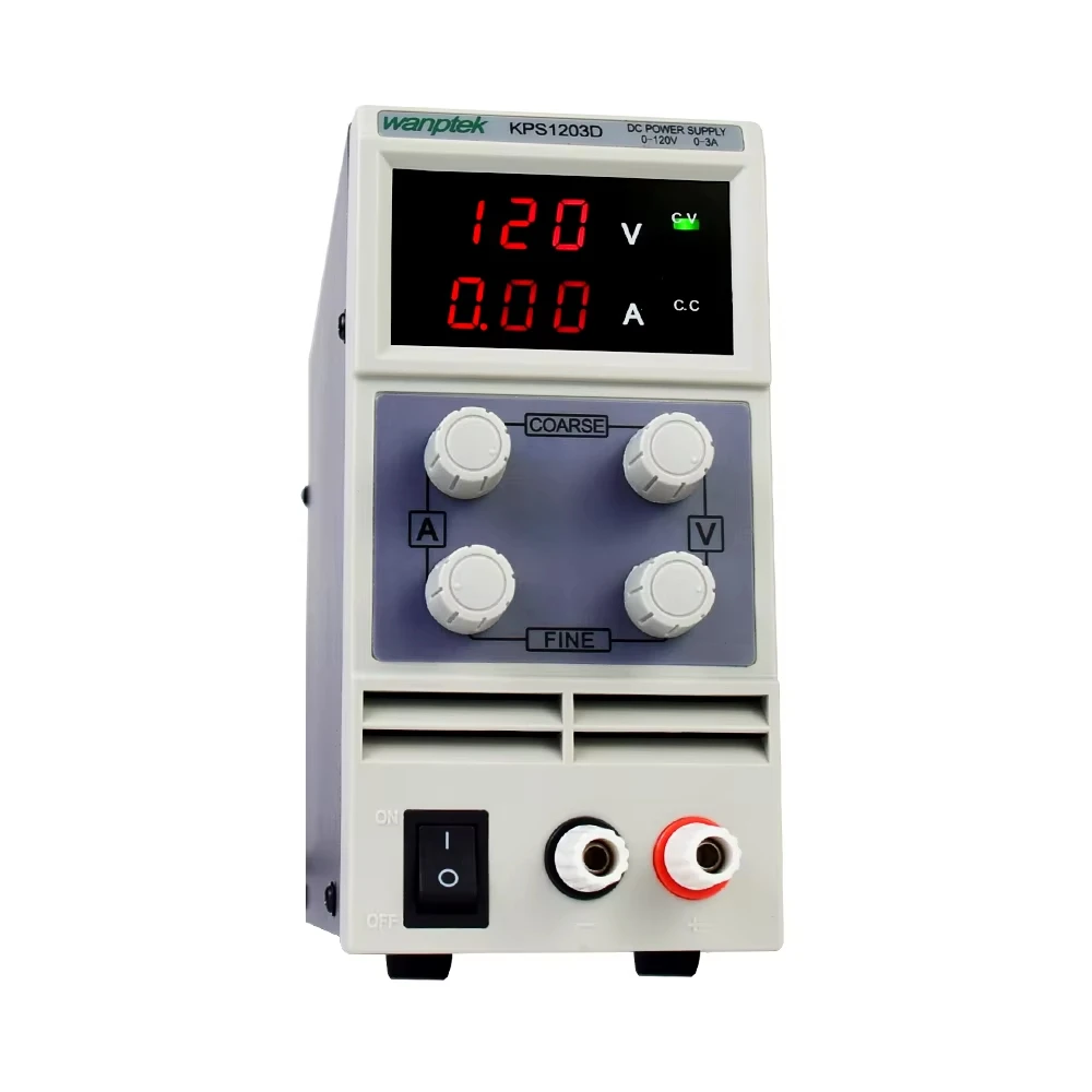 

Mini Adjustable DC Power Supply 120V 3A Digital Display CV/CC Lab Bench Switching Regulator with Cooling Fan KPS1203D
