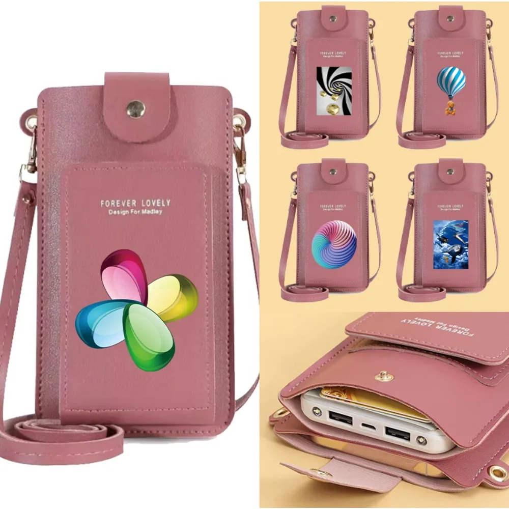 

Женские сумки через плечо с плечевым ремнем, простая портативная сумка для мобильного телефона, держатель для карт, сумка 3D-серии, маленькие и универсальные кошельки