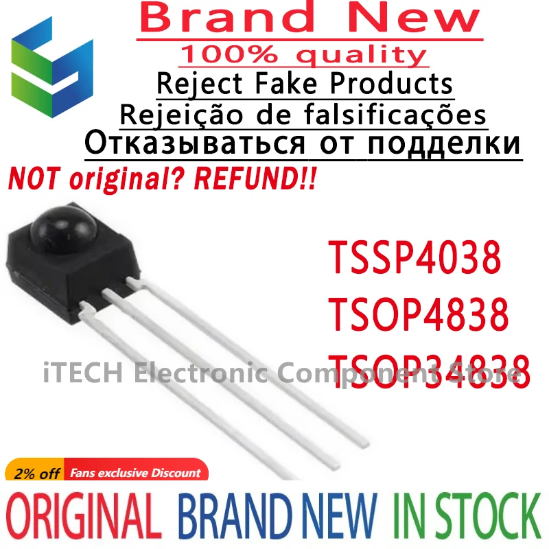 

10 шт./партия, TSSP4038 TSSP4038SS1XB TSOP4838 TSOP34838 DIP-3