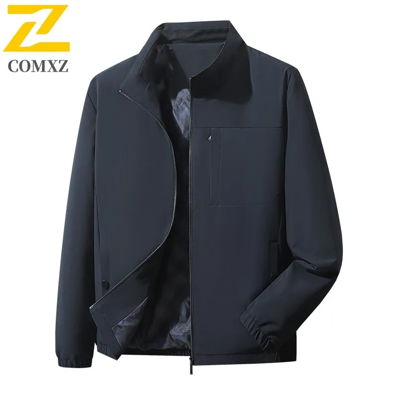 

COMXZ Autumn Winter New Jacket Men Casual Business lightweight Windbreaker Windproof Waterproof Big Size Coat Cross Border 2025