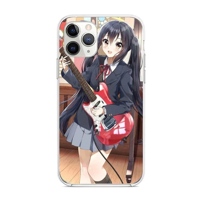 K-ON Nakano Azusa Phone Case for iPhone 14 13 12 11 XS X 8 7 6 Plus Mini Pro Max SE 2022 Clear Phone Cover Funda