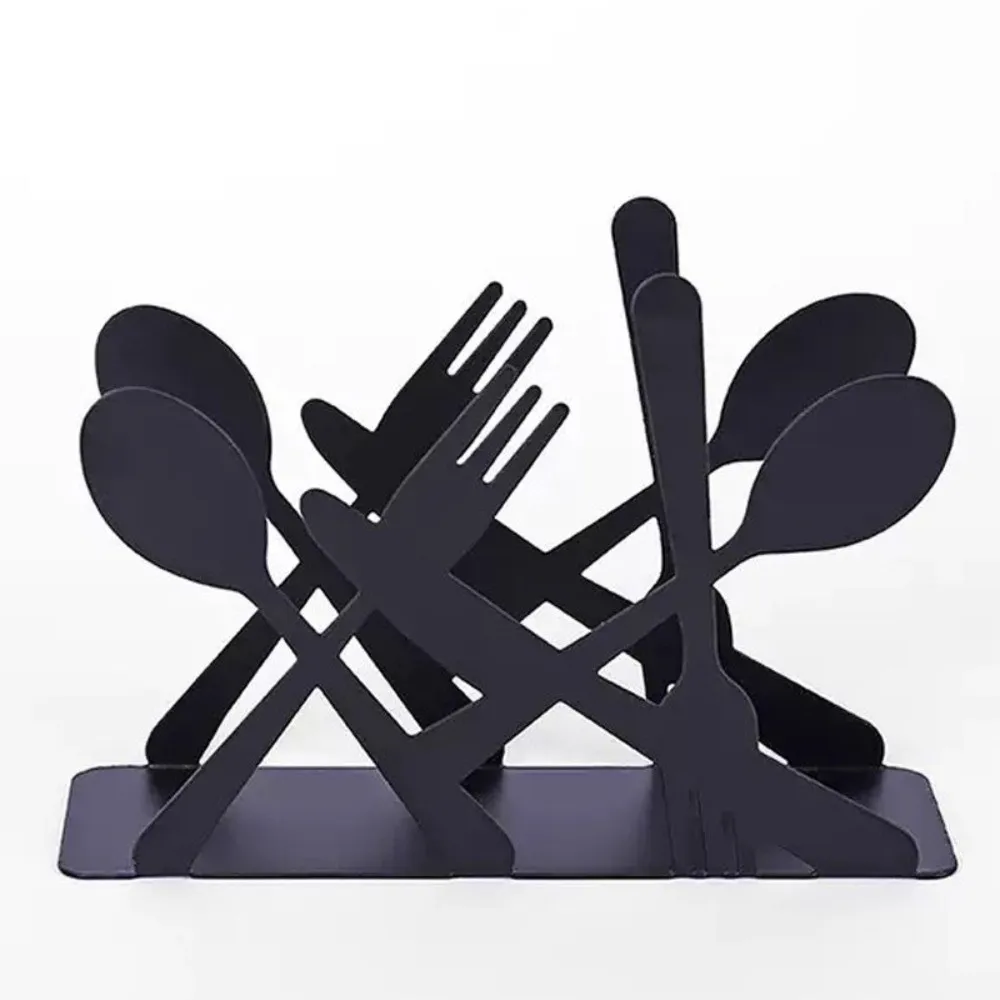 Unique Elegant Napkin Holder Lotus Flower Design Durable Vertical Tissue Holder Black Napkin Case Home Use