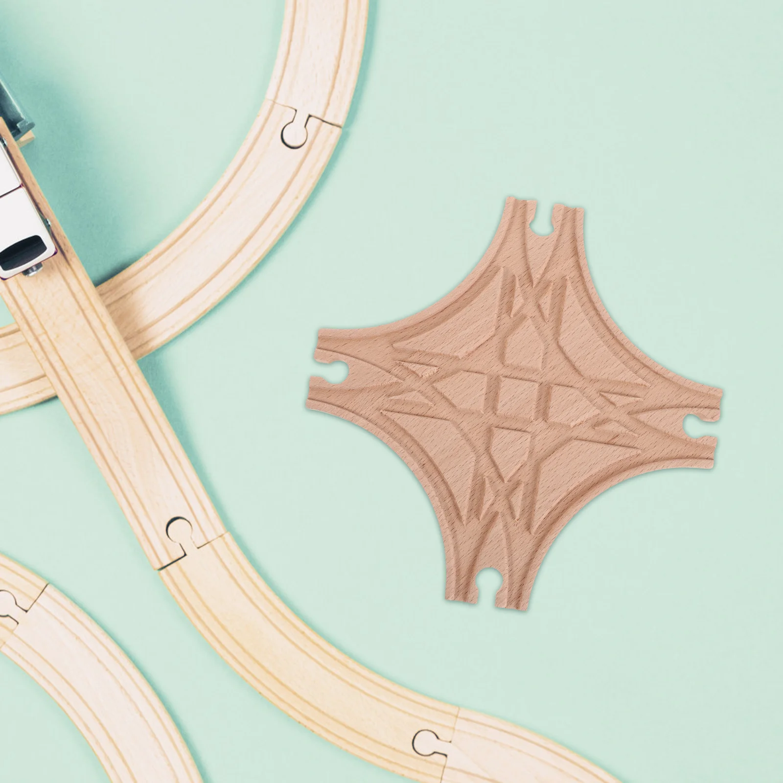 مسار توسيع القطار الخشبي، محول موصل مفتاح متعدد الاتجاهات للأطفال، أنشطة طاولة القطار، ألعاب توسيع مسار السكك الحديدية