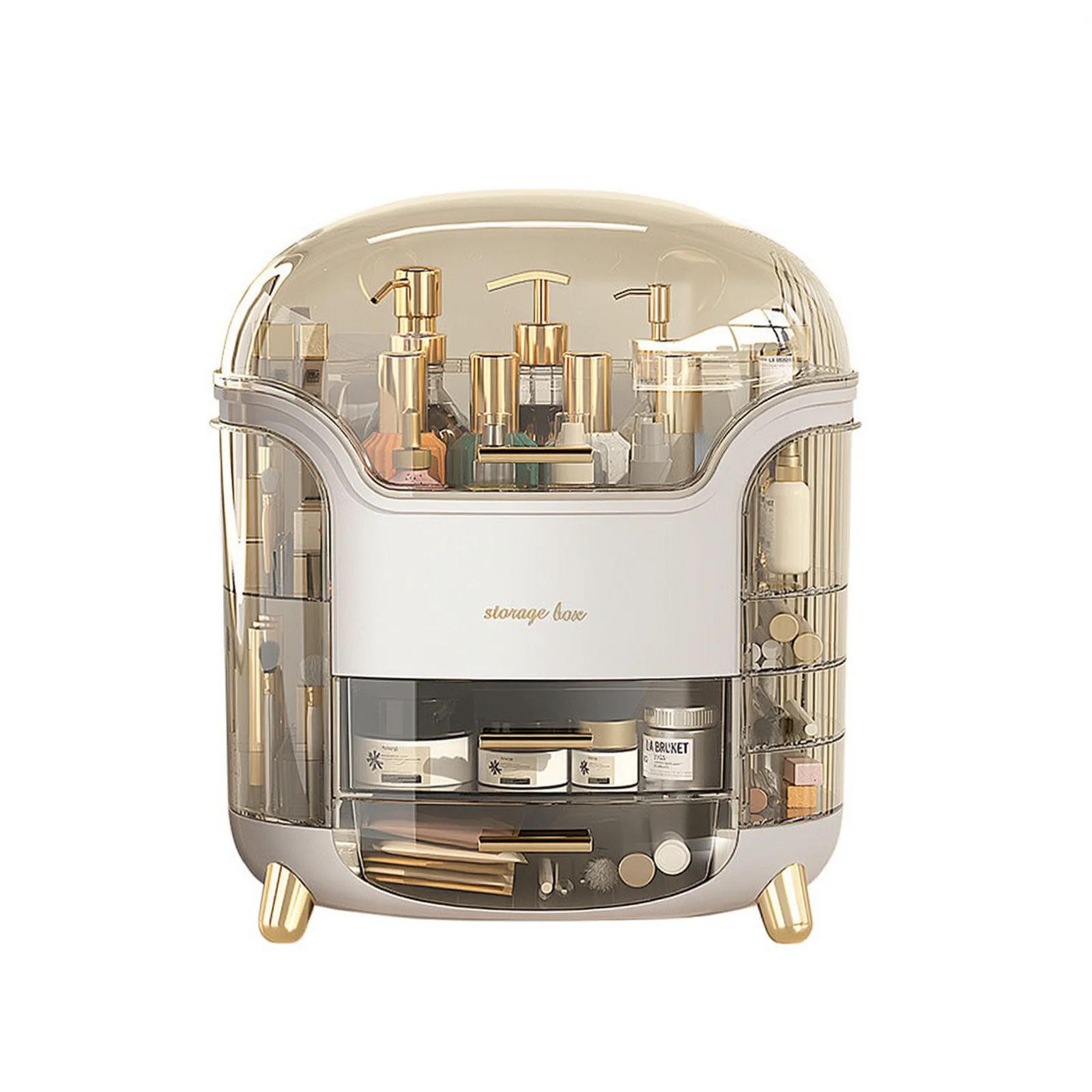 Makeup Storage Organiser with Clear Lid, Skincare Organiser Drawers Beauty Holder Cosmetic Organisers for Bathroom,