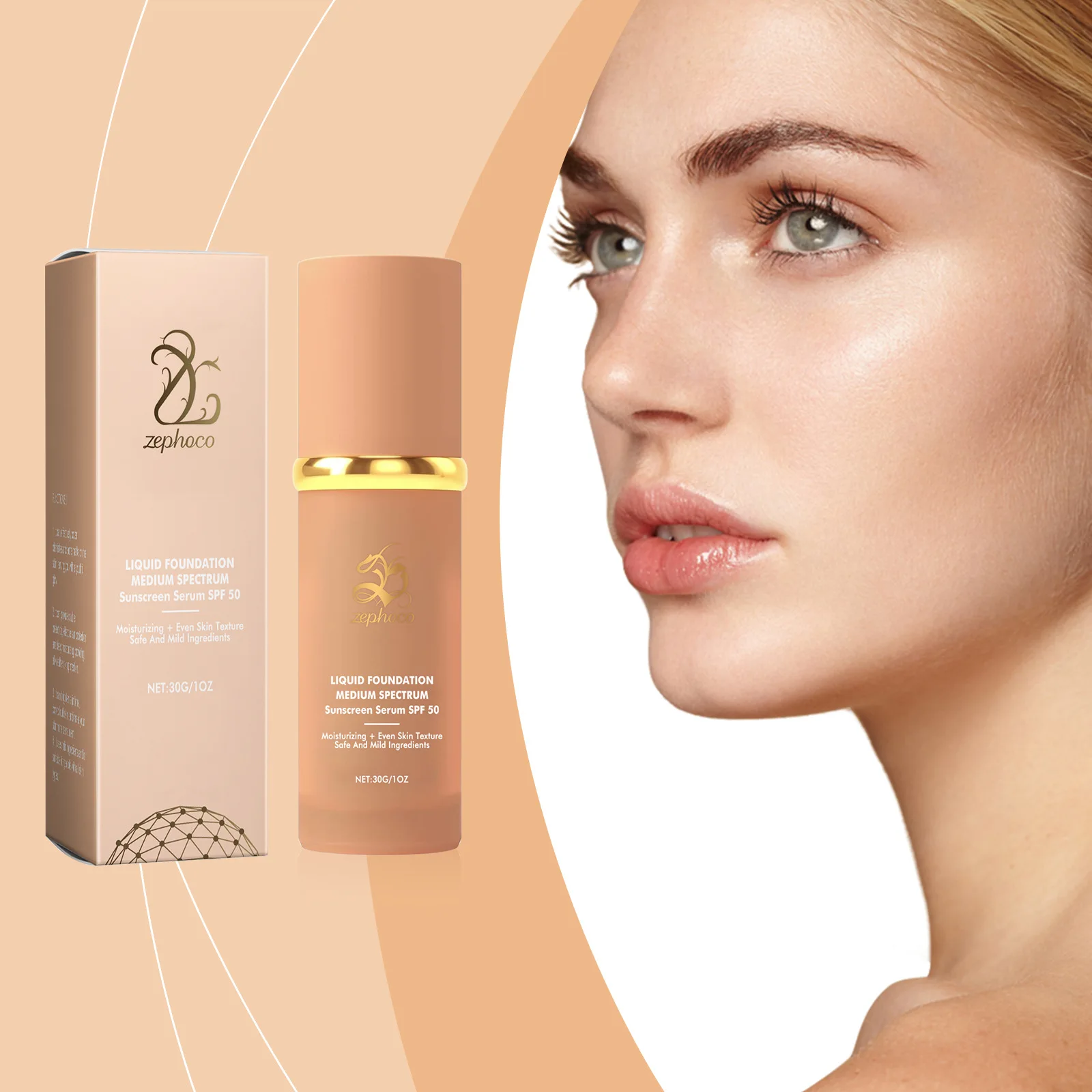 4-in-1 Foundation Liquid Soft Matte Long Lasting Hydrating Makeup Base Spf 50 Waterproof Magic Color Changing Foundation Liquid