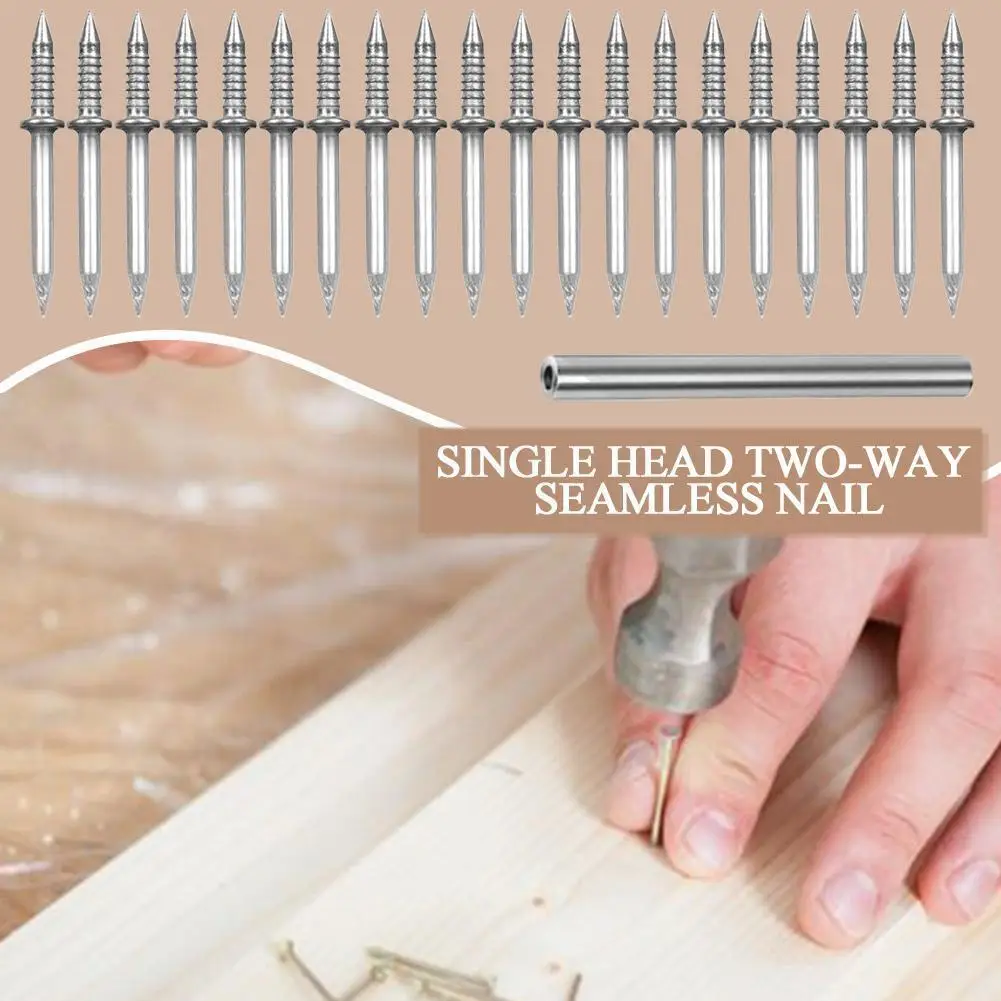 20pcs Hardware Carbon Steel Nails For Seamless Installation Of Wood Trim Nails & Tools High Strength Skirting Line Seamless S9o2