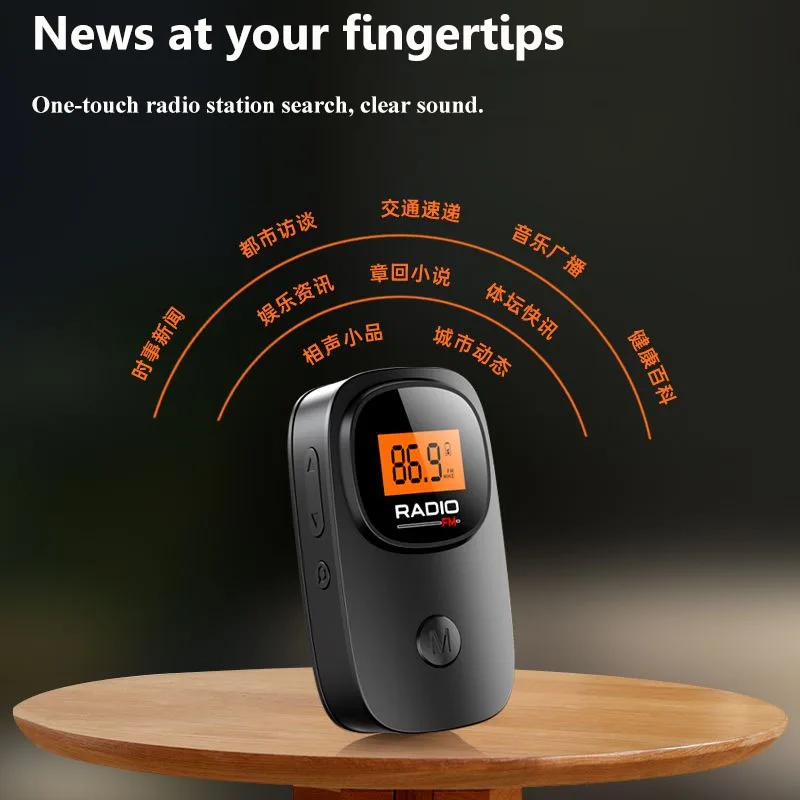 Mini-Taschen-DSP-Radio, tragbarer Bildschirm mit Hintergrundbeleuchtung, FM-Radios, Empfänger, batteriebetriebenes Radio mit 3,5-mm-Stereo-Kopfhörern für ältere Menschen
