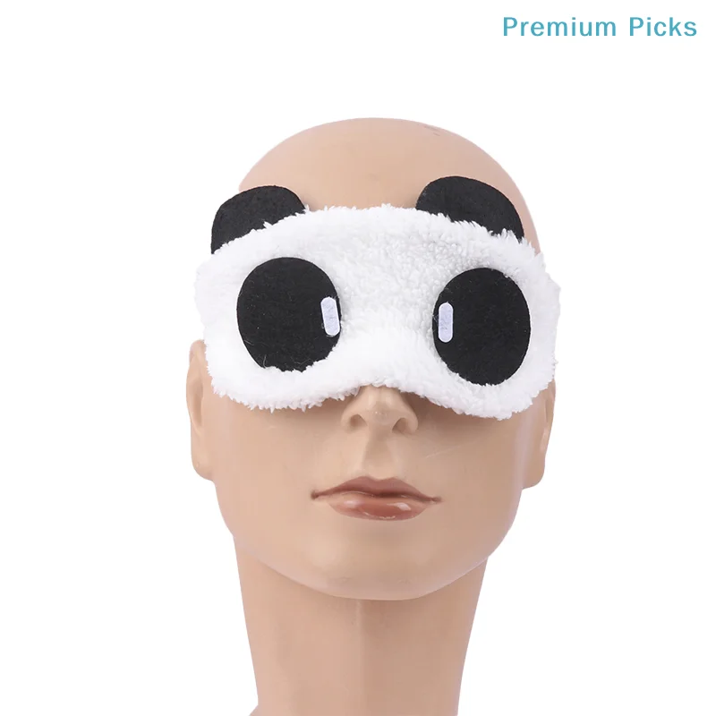 portableCute Design Fashion Accessories Plush Panda Face Eye Mask Travel Sleeping Soft Eyeshade Portable Sleeping Cover