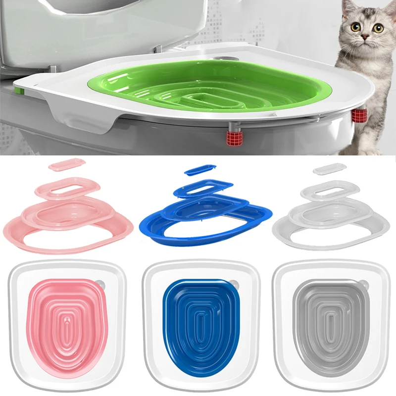 Best Plastic Cat Toilet Training Kit Reusable Puppy Cat Litter Mat Cat Toilet Trainer Toilet Pets Cleaning Cats Training Product