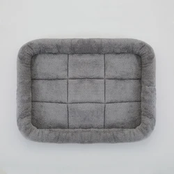 Cama para o cão gato filhote de cachorro macio pelúcia quadrado tapete de cama para animais de estimação suprimentos acessórios canil cão almofada de sono portátil lavável cama para animais de estimação