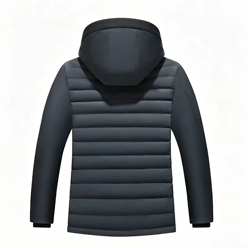 Winter Hooded Parkas Men Patchwork Fleece Warm Outwear Fashion Windproof Hooded Jackets Hat Detachable Casual Coat Plus Size 8XL