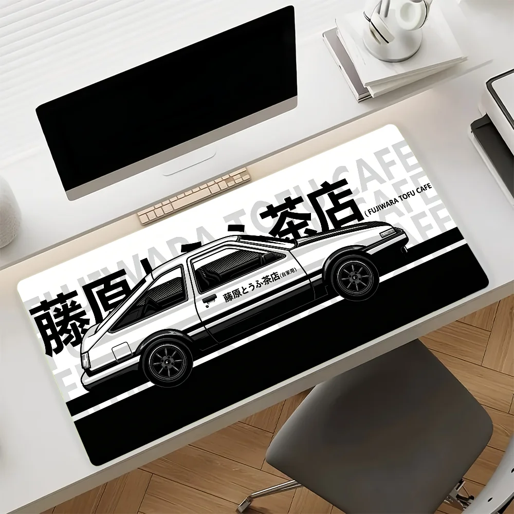 Anime Initial D AE86 Car Large Mousepad Non‑Slip Desk Mat for Gaming Office Decor