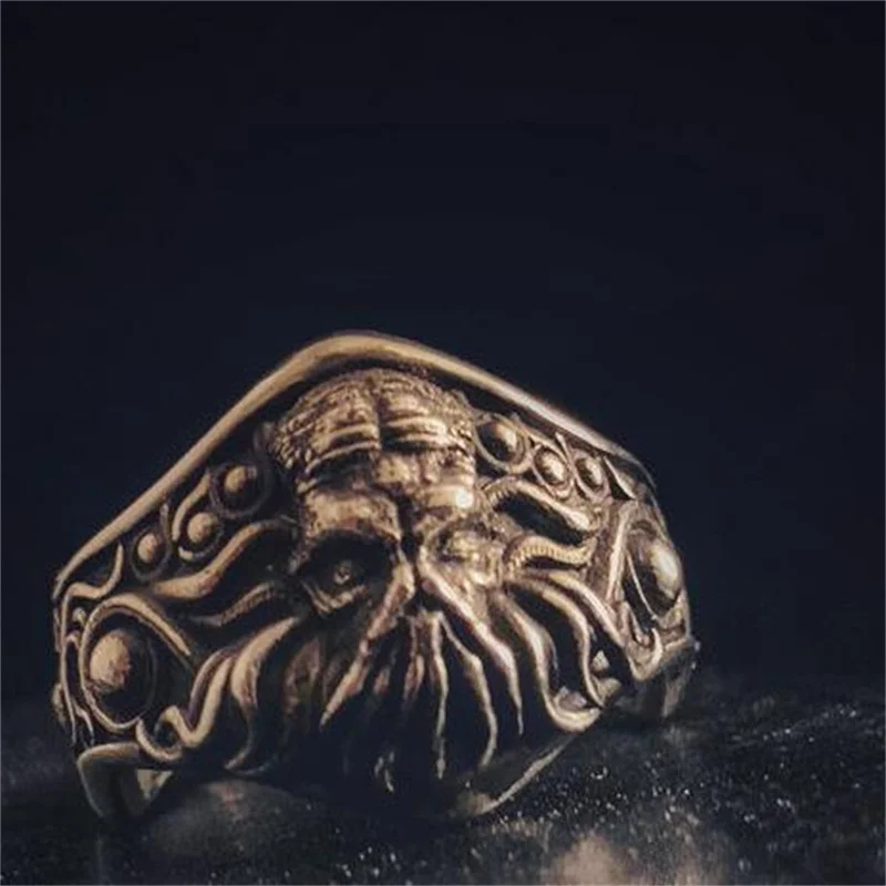 3cm Hastur cthulhu Figure goth punk octopus ring metal collection model toy