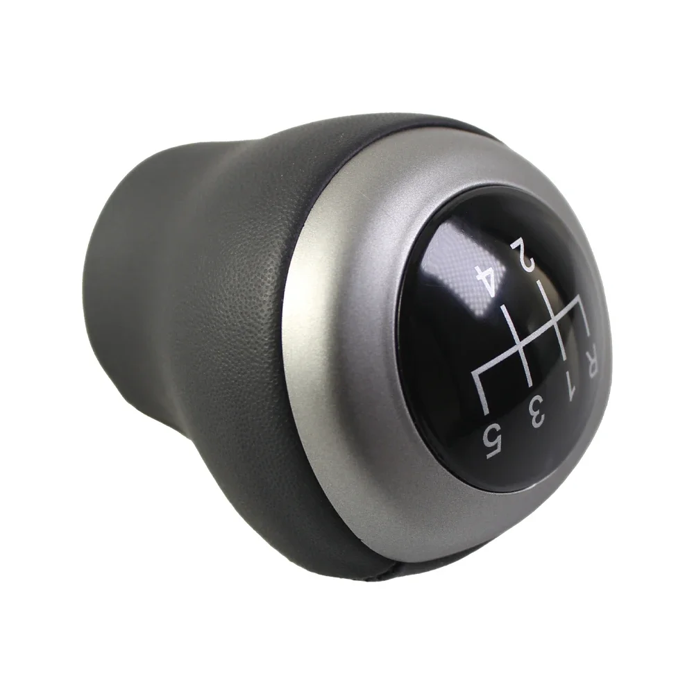 Leather-Finished Gear Shift Knob for KIA For Soul Manual Transmission Models Year Range 2006 to 2012 With Matte Black Appearance