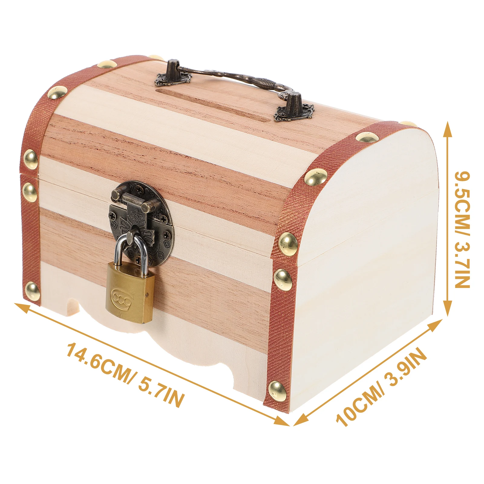 

Wooden Piggy Bank Coin Saving Jar With Key Vintage Storage Chest Desktop Ornament Gift For Birthday Christmas Decorative Wood