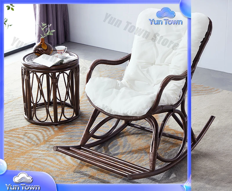 Modern Rattan Swing Chair Multi-Scene Recliner Living Room Balcony Lazy Sofa Vacation Rental Portable Leisure Seat